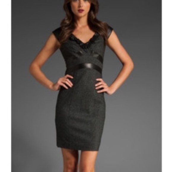 Rebecca Taylor Dresses & Skirts - Rebecca Taylor Lamb Trim Silk/Wool Tweed Dress 6